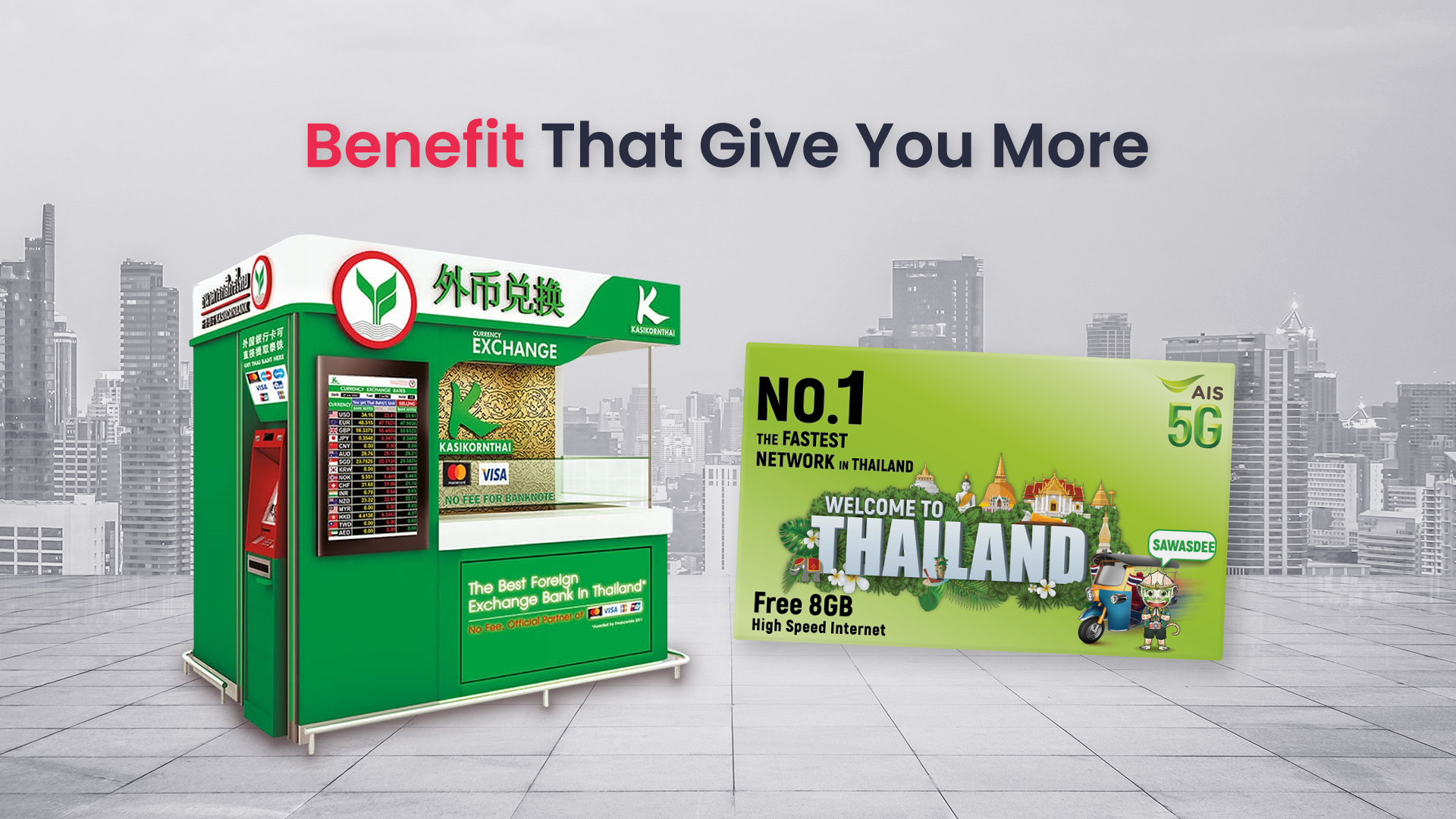 Benefits of the KBank FX Booth - Travel it yourself. TAGTHAi